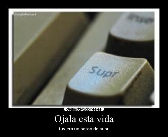 Ojala esta vida - tuviera un boton de supr.