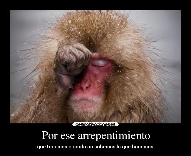 Por ese arrepentimiento - que tenemos cuando no sabemos lo que hacemos.