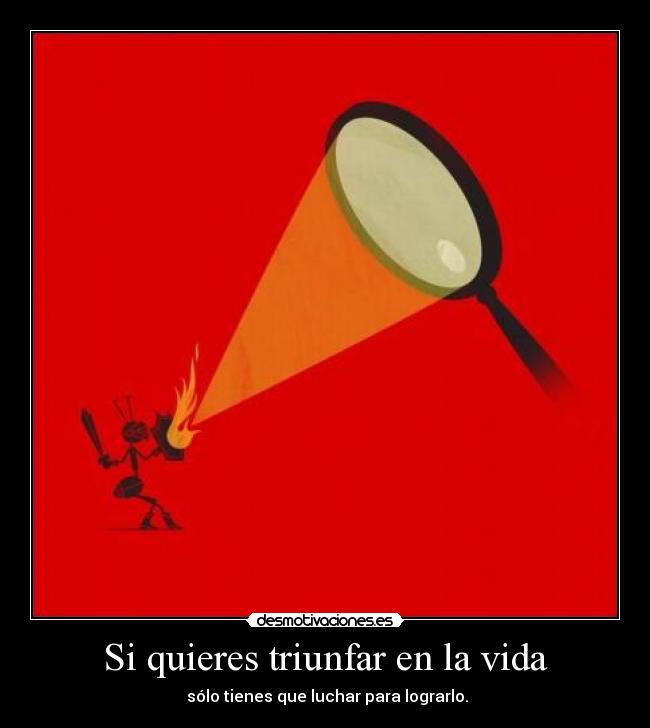 Si quieres triunfar en la vida - sólo tienes que luchar para lograrlo.