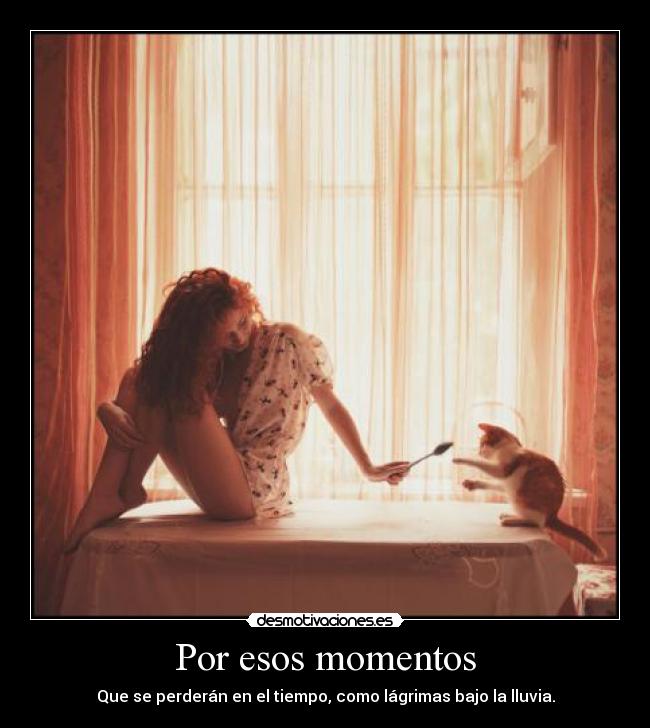 Por esos momentos - Que se perderán en el tiempo, como lágrimas bajo la lluvia.