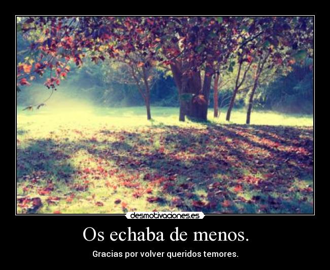 Os echaba de menos. - 