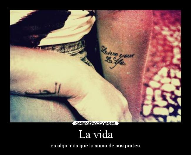La vida - es algo más que la suma de sus partes.