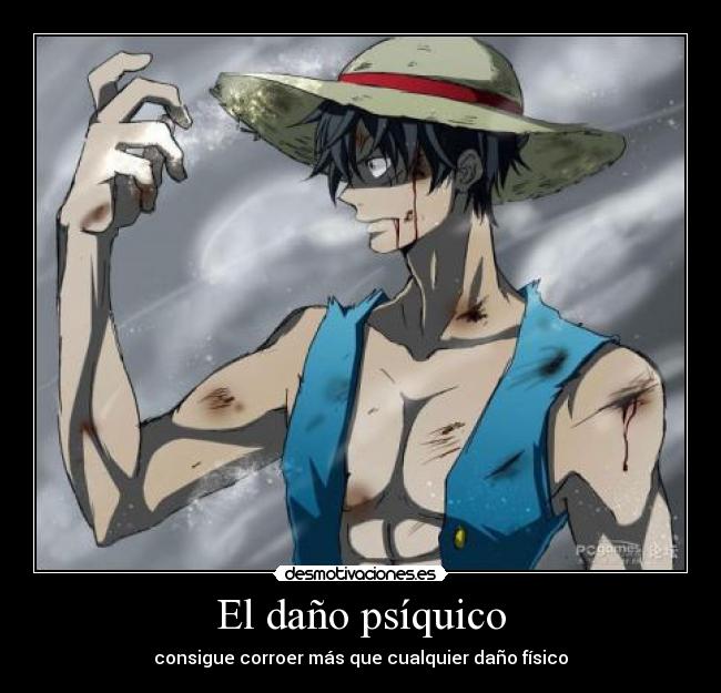 carteles one piece clanvirus luffy dano conseguir cualquier psiquico fisico corroer desmotivaciones