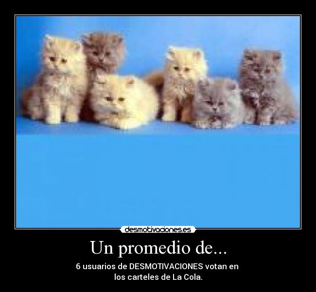 Un promedio de... - 6 usuarios de DESMOTIVACIONES votan en 
los carteles de La Cola.