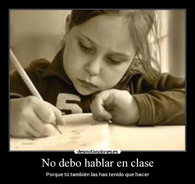 No debo hablar en clase - 
