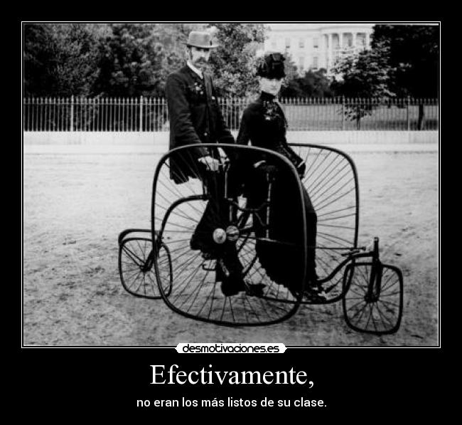 carteles bicicleta con ruedas cuadradas senor senora dirigiendose copular clanvirus desmotivaciones