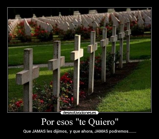 Por esos te Quiero - Que JAMAS les dijimos,  y que ahora, JAMAS podremos........