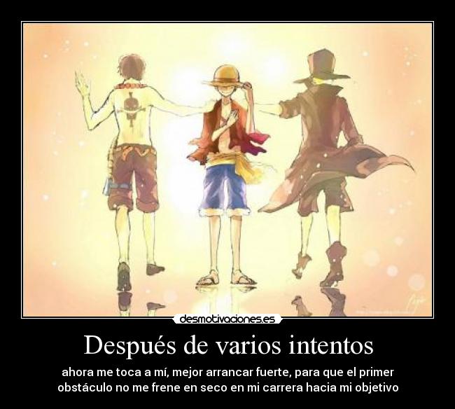 carteles one piece clanvirus luffy sabo ace intento tocar arrancar fuerte primer obstaculo frenar desmotivaciones