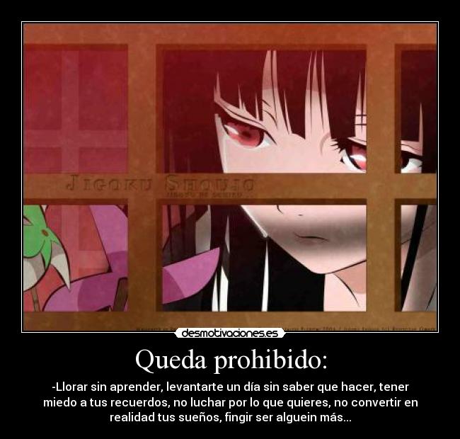 carteles queda prohibido anime desmotivaciones
