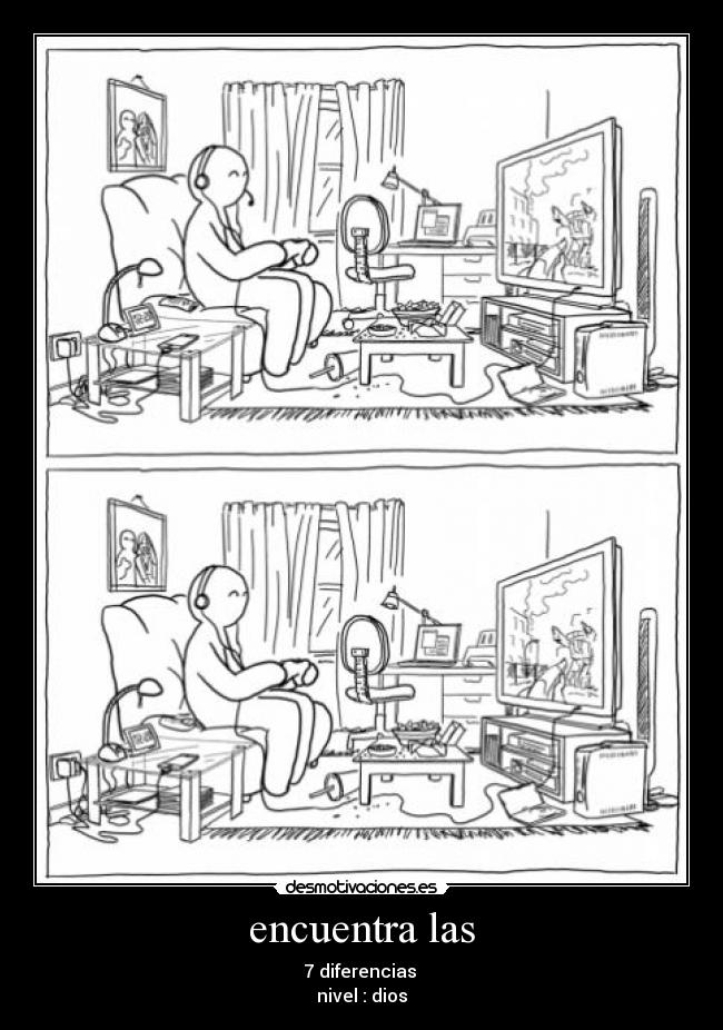 encuentra las - 7 diferencias 
nivel : dios