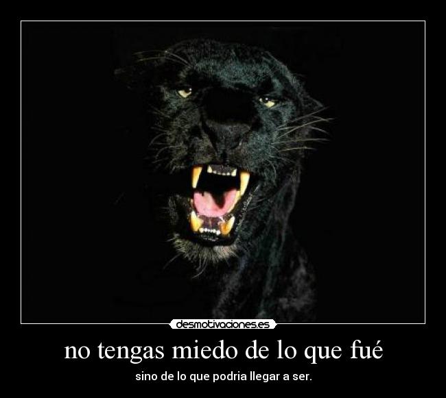 no tengas miedo de lo que fué - sino de lo que podria llegar a ser.