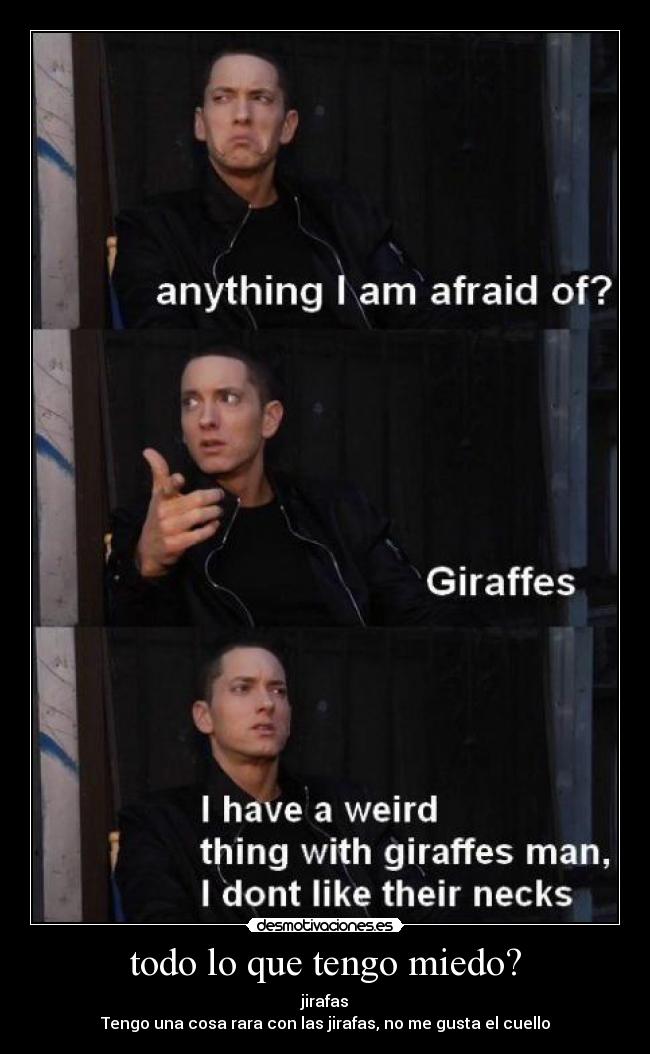 todo lo que tengo miedo? - jirafas
Tengo una cosa rara con las jirafas, no me gusta el cuello