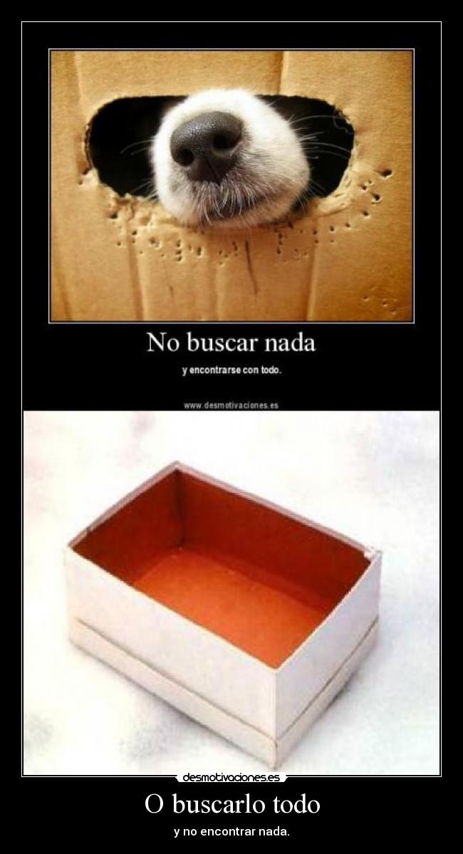 O buscarlo todo - y no encontrar nada.