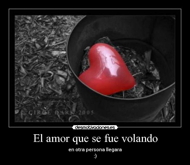 El amor que se fue volando - en otra persona llegara
:)