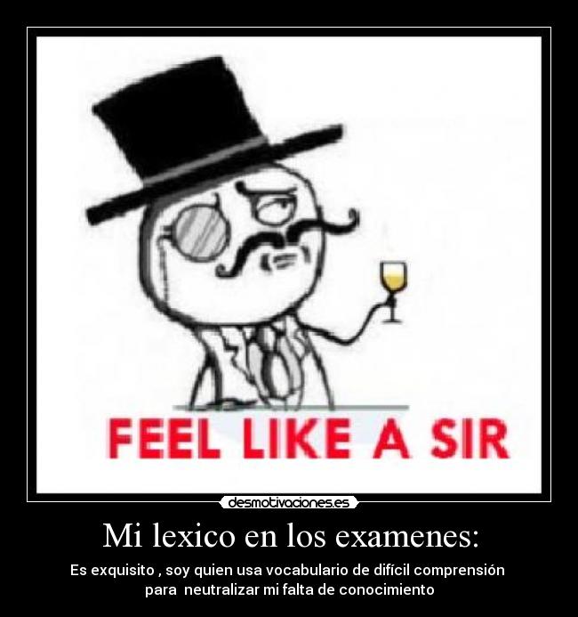 Mi lexico en los examenes: - 