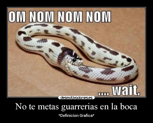 No te metas guarrerias en la boca - *Definicion Grafica*