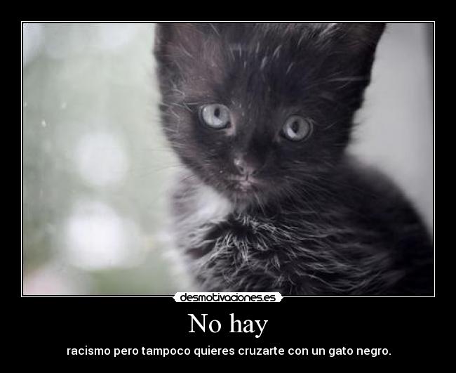 No hay - racismo pero tampoco quieres cruzarte con un gato negro.