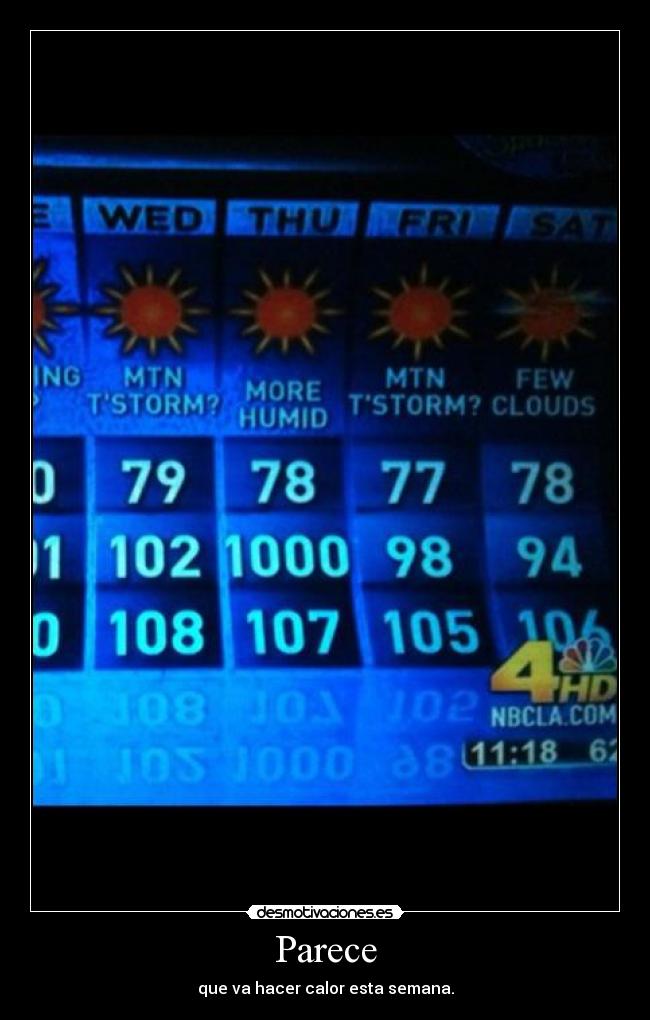 Parece - que va hacer calor esta semana.