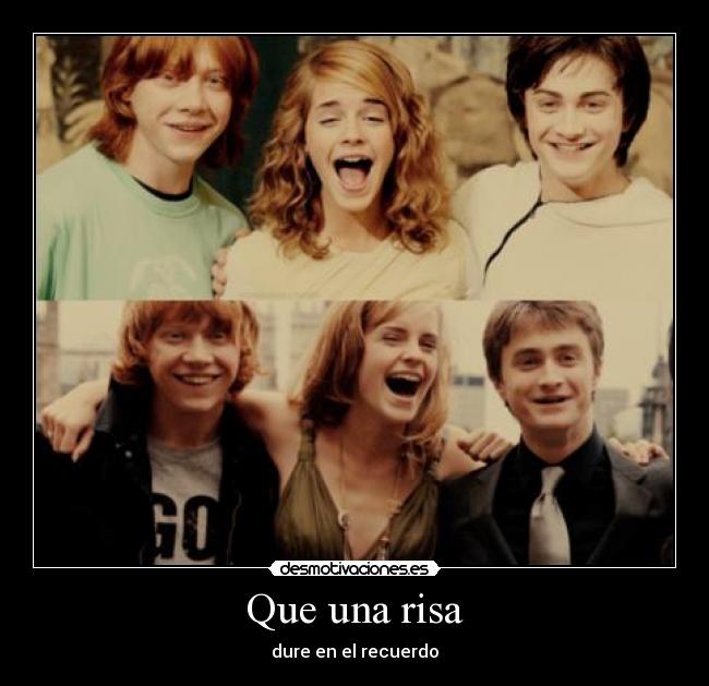 carteles risa harry potter ron weasly hermione granger emma watson rupert grint daniel howarts desmotivaciones