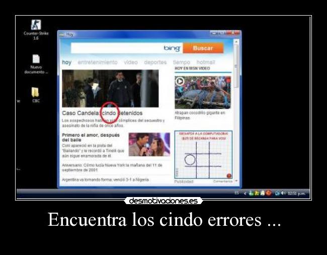 Encuentra los cindo errores ... - 