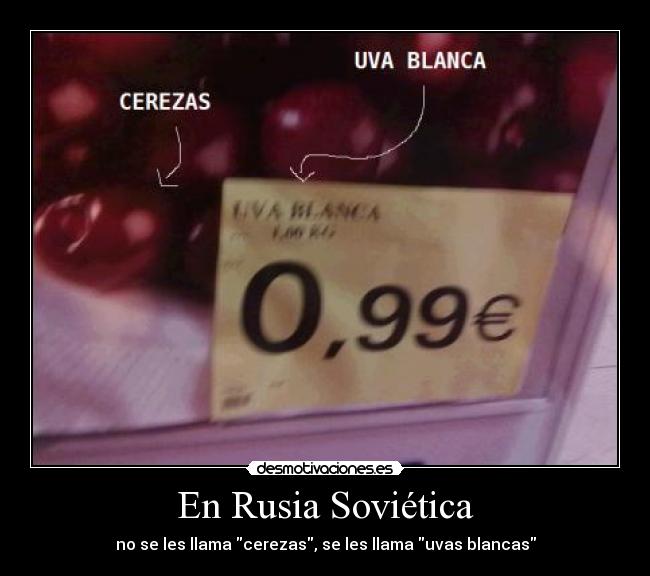 En Rusia Soviética - no se les llama cerezas, se les llama uvas blancas