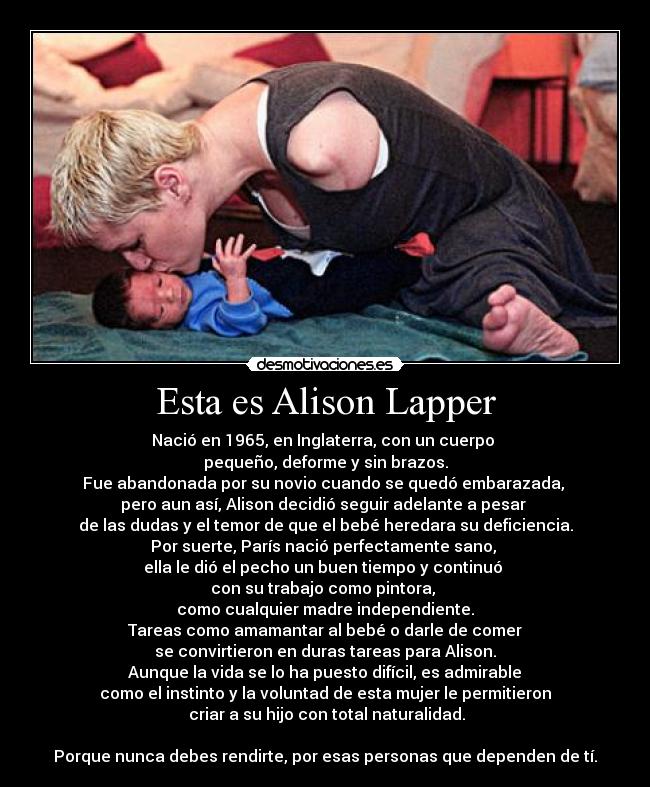 carteles voluntad rendirse alison lapper desmotivaciones