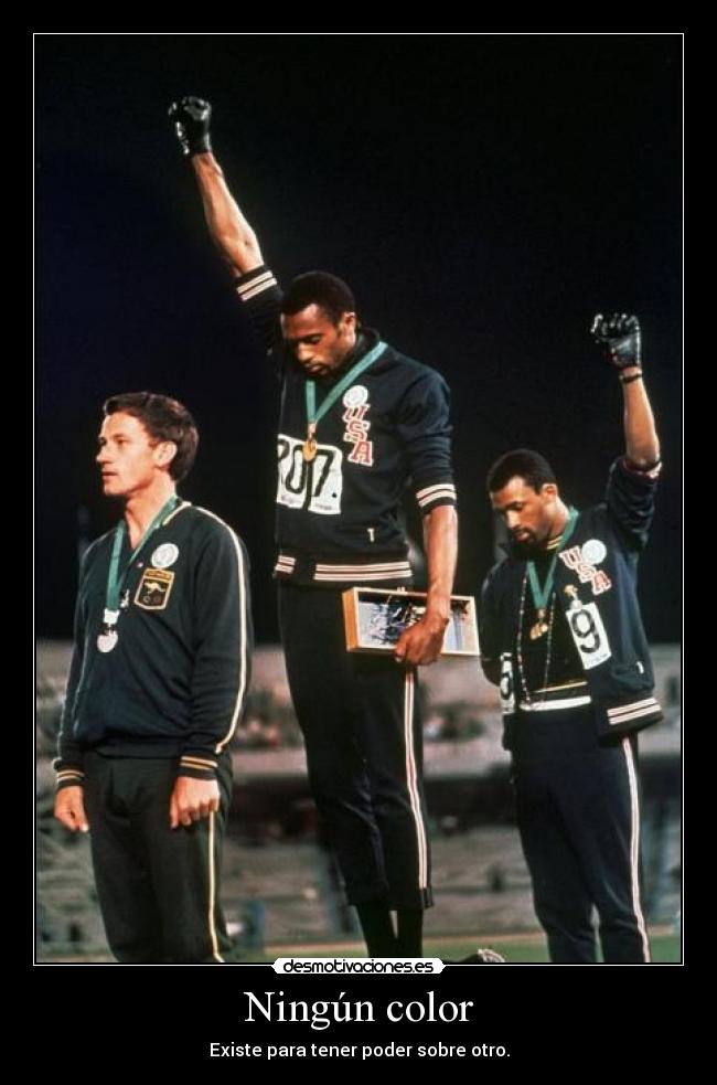carteles photo black power - mexico olympics 1968 cada color tiene una esencia clanvirus desmotivaciones