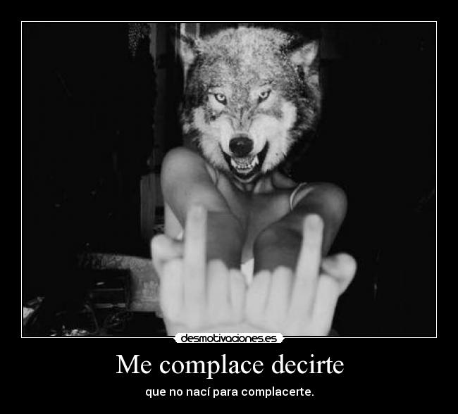 carteles psycoticlollipop complace decirte no naci complacerte para jodete fuck off lobo desmotivaciones