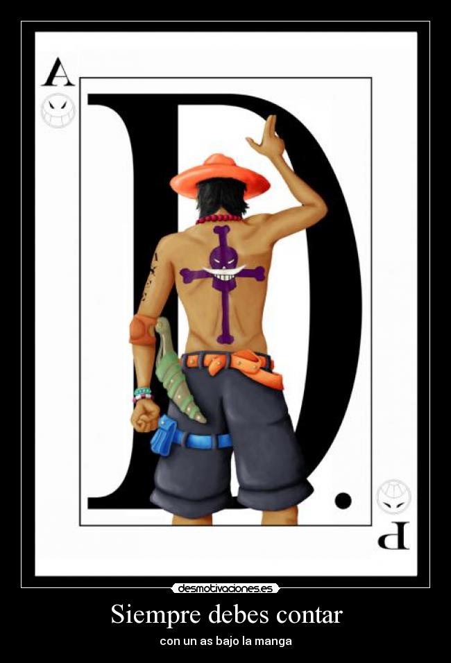 carteles one piece mugiwarax ace as carta pirata desmotivaciones