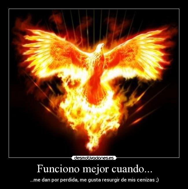 Funciono mejor cuando... - ...me dan por perdida, me gusta resurgir de mis cenizas ;)