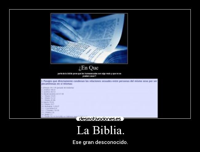 La Biblia. - Ese gran desconocido.