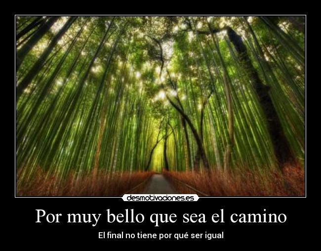 Por muy bello que sea el camino - El final no tiene por qué ser igual