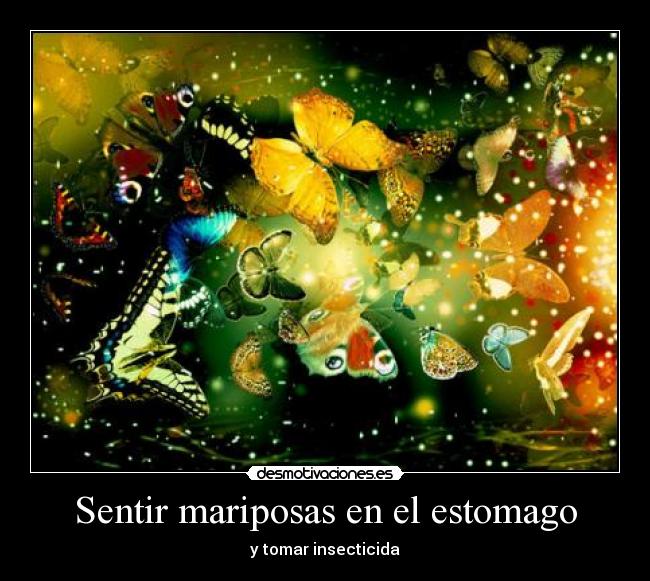Sentir mariposas en el estomago - y tomar insecticida