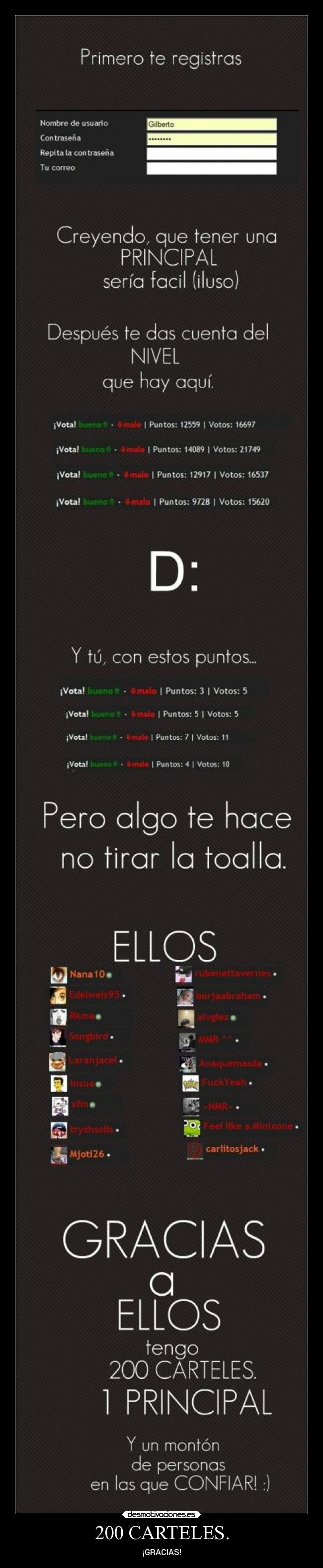 carteles gracias todos perdonadme olvida alguien gilberto desmotivaciones