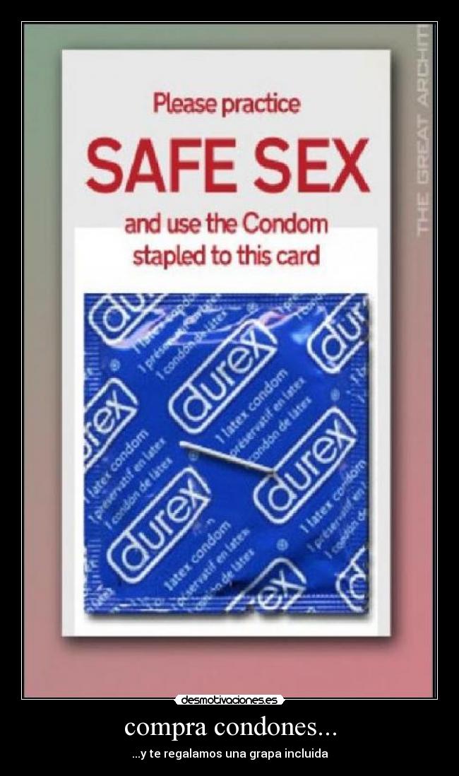 compra condones... - ...y te regalamos una grapa incluida