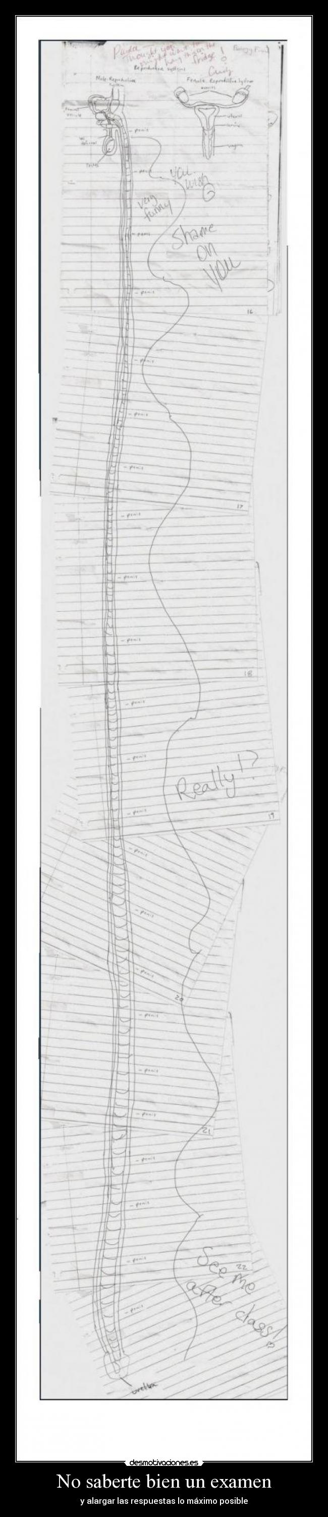 No saberte bien un examen -