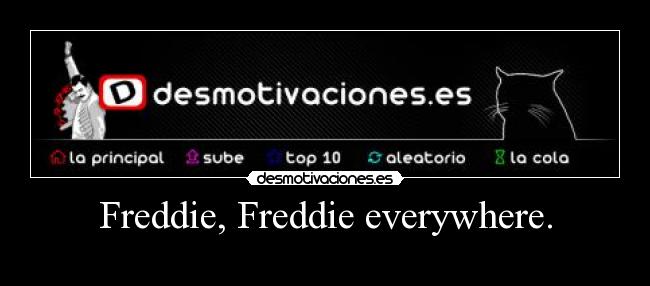 Freddie, Freddie everywhere. -