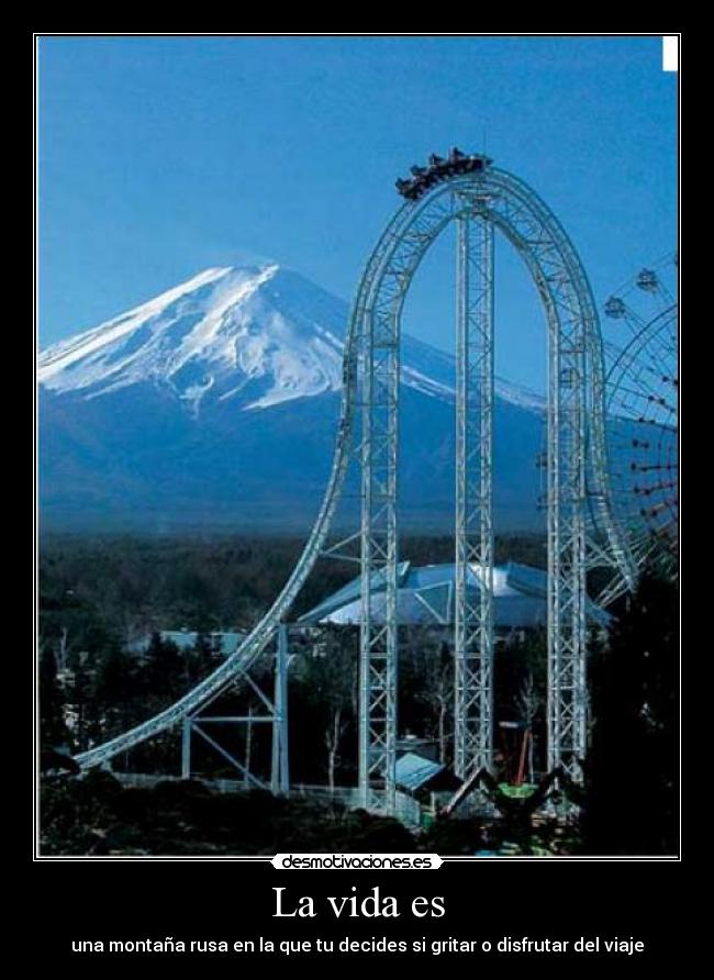 La vida es - una montaña rusa en la que tu decides si gritar o disfrutar del viaje