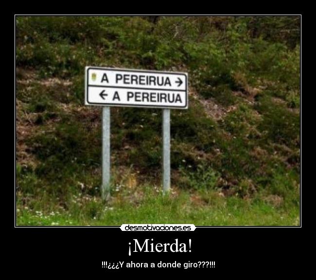 ¡Mierda! - !!!¿¿¿Y ahora a donde giro???!!!