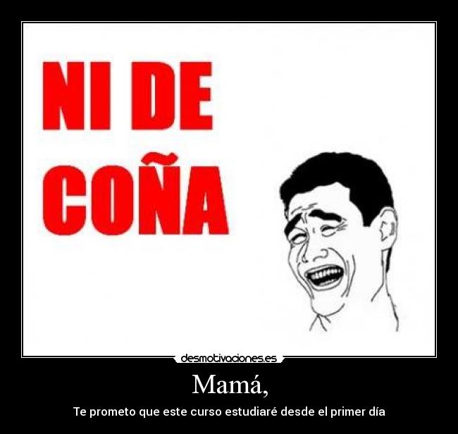 Mamá, - Te prometo que este curso estudiaré desde el primer día