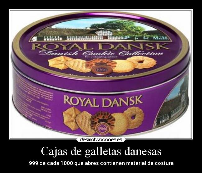 Cajas de galletas danesas - 999 de cada 1000 que abres contienen material de costura