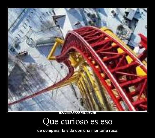 Que curioso es eso - de comparar la vida con una montaña rusa.