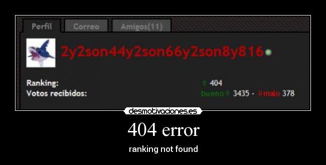 404 error - ranking not found
