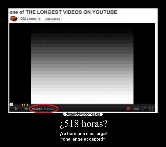 ¿518 horas? - ¡Yo haré una mas larga!
*challenge accepted*