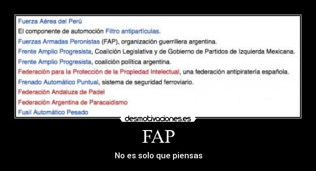 FAP - No es solo que piensas