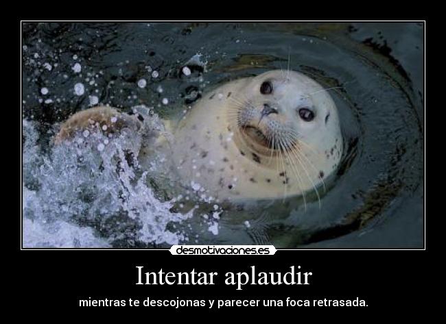 Intentar aplaudir - mientras te descojonas y parecer una foca retrasada.