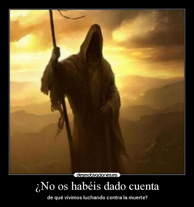 ¿No os habéis dado cuenta - de qué vivimos luchando contra la muerte?