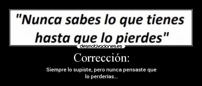 Corrección: - 