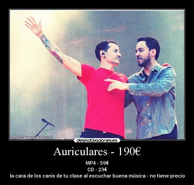 carteles precio musica linkin park desmotivaciones