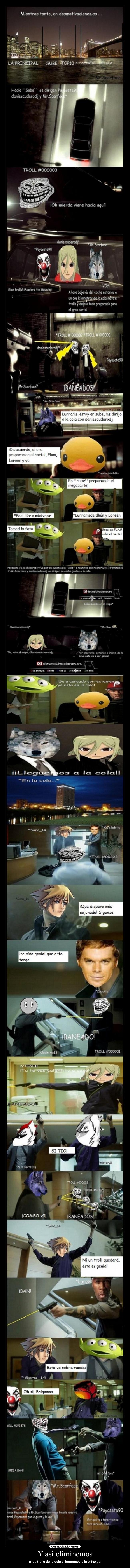 Y así eliminemos - a los trolls de la cola y lleguemos a la principal